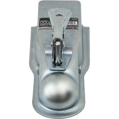 Straight Tongue Coupler - 2 Inch Ball, 2-1/2 Inch Channel, 300 Pound Tongue Weight, Zinc Plated