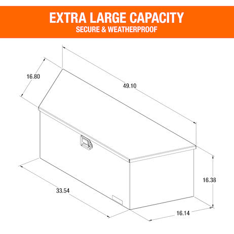 49 Inch Wide Gloss Black Steel Trailer Tongue Truck Box