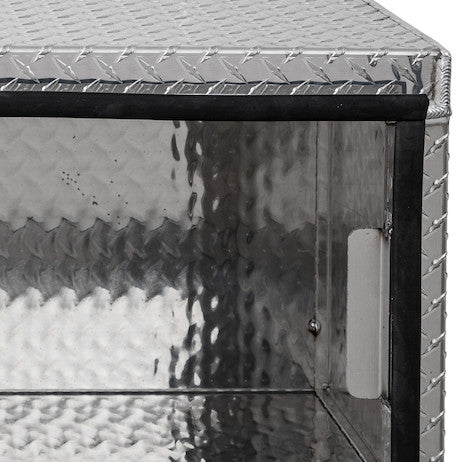 18x18x24 Inch Diamond Tread Aluminum Underbody Truck Box - Single Barn Door, Compression Latch