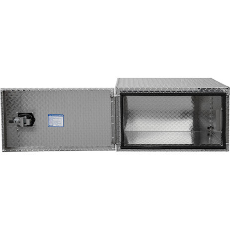 18x18x30 Inch Diamond Tread Aluminum Underbody Truck Box - Single Barn Door, Compression Latch