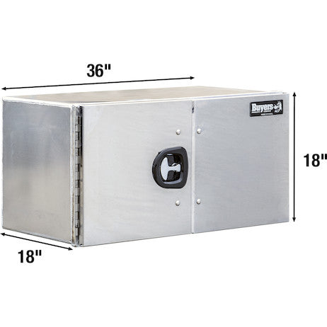 18x18x36 Inch Pro Series Smooth Aluminum Barn Door Underbody Truck Tool Series with Stainless Steel Doors - Double Barn Door, 3-point Compression Latch