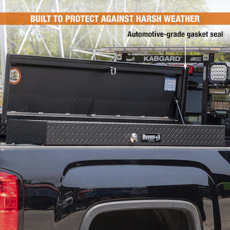 13X16X36 Textured Matte Black Diamond Tread Aluminum Lo-Sider Truck Tool Box