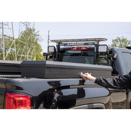 13X16X56 Inch Textured Matte Black Diamond Tread Aluminum Lo-Sider Truck Tool Box