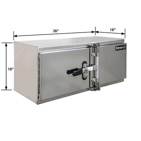 18x18x36 Inch Smooth Aluminum Underbody Truck Tool Box - Double Barn Door, Cam Lock Hardware