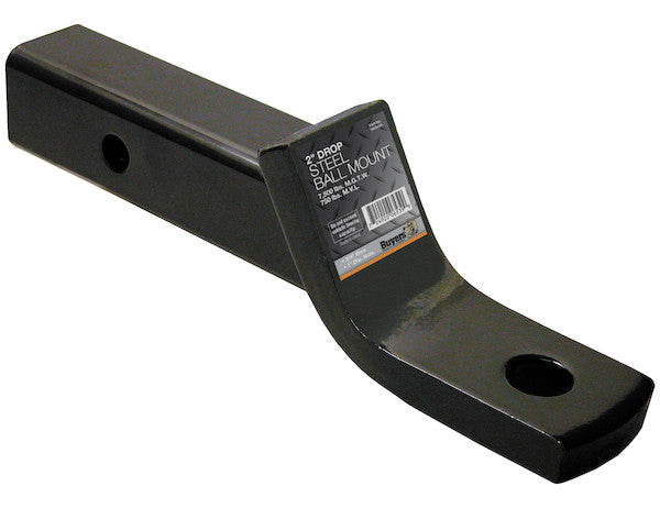 2 Inch Ball Mount With 2 Inch Drop x 8 Inch Long Tube Black