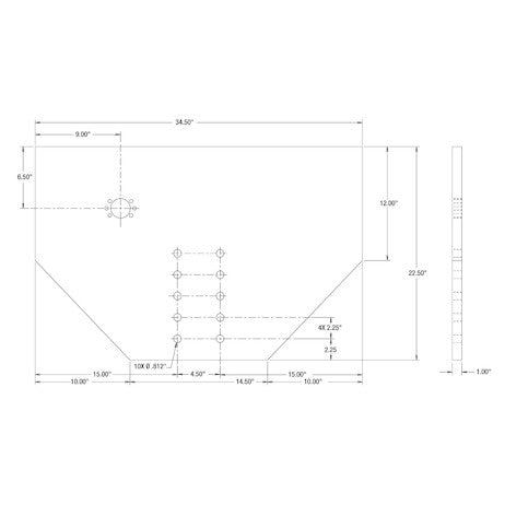 Fabricator's Hitch Plate 1 x 34-1/2 x 22-1/2 Inch