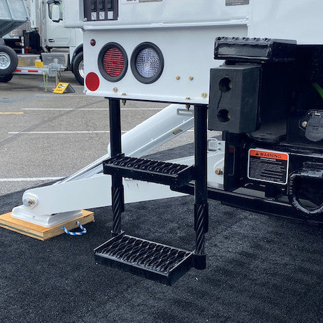 Black Powder Coated Cable Type Truck Step - 22H x 16W x 7D