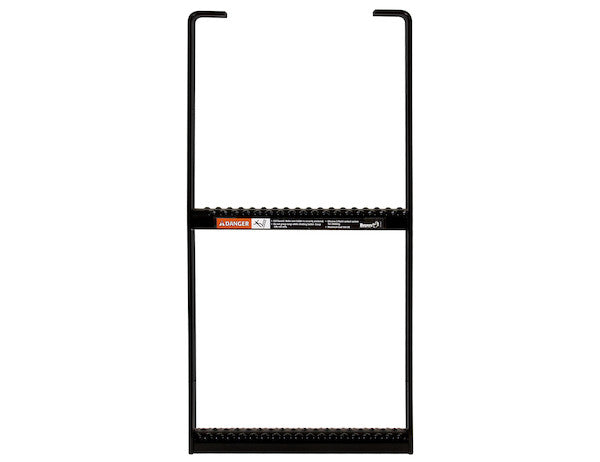 Black Powder Coated 2-Rung Steel Truck Step with Anti-Slip Step - 12.5 x 24 Inch