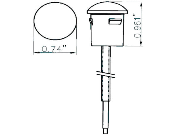 .75 Inch Round Marker Clearance Lights - 3 LED Amber With Stripped Leads-Retailed