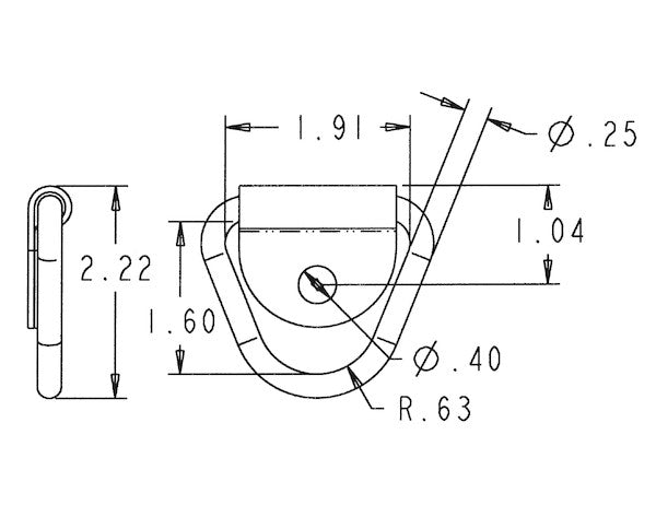 1/4 Inch Forged Rope Ring With 1-Hole Integral Mounting Bracket Zinc Plated