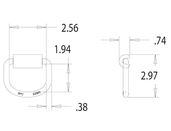 3/8 Inch Heavy Duty Rope Ring With Weld-On Mounting Bracket Zinc Plated