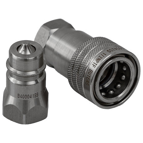 Hydraulic Coupler Set, SST, 1/4in NPTF, 1/4in BODY