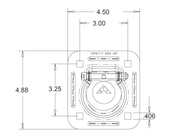 Heavy Duty Recessed Rope Ring Non-Plated Weldable Bracket