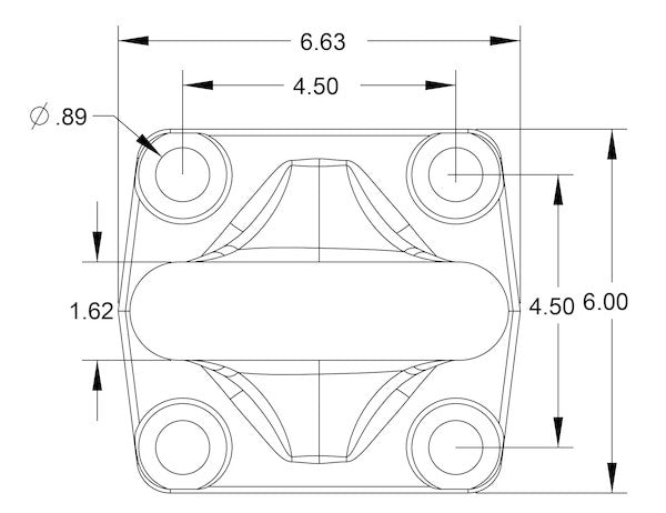 3 Inch I.D. Heavy-Duty Forged 4-Bolt Mount Drawbar - Black