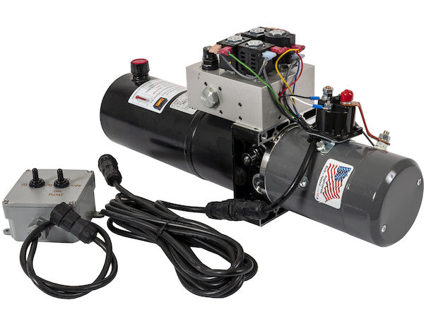 Buyers 4-Way/3-Way DC Power Unit-Electric Controls Horizontal 0.75 gallon Reservoir