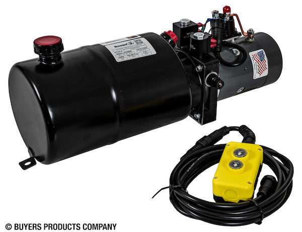 Buyers 4-Way DC Power Unit-Electric Controls Horizontal 1.5 Gallon Steel Reservoir