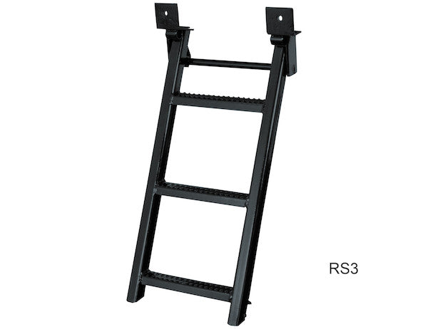 3-Rung Black Retractable Truck Steps with Nonslip Tread - 17.38 x 35 Inch