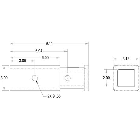 3 Inch to 2 Inch Receiver Tube Adapter