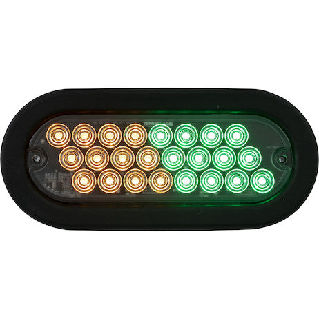 6 Inch Quad Flash Oval Recessed Strobe Light - Amber/Clear