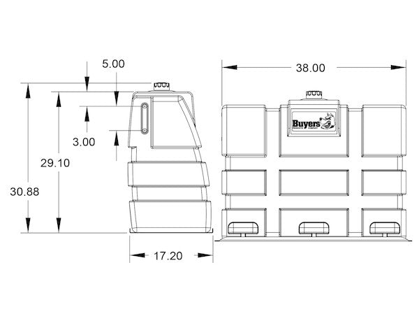 50 Gallon Upright Polymer Hydraulic Reservoir