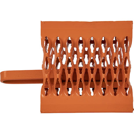 Orange Powder Coated Galvanized Serrated Wheel Chock with Handle 9x10x6 Inch