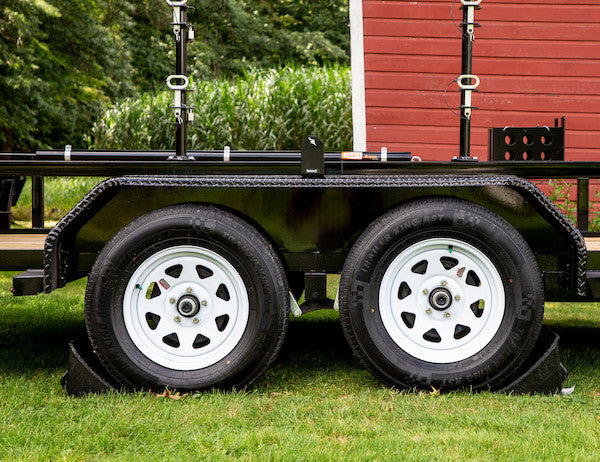 Heavy Duty Rubber Wheel Chock with Molded-In Handle/Chain Eye 7x10.25x8.13 Inch