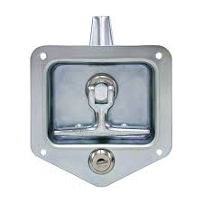 Stainless Steel Flush Mount Single-Point T-Handle Latch Assembly with Mounting Holes