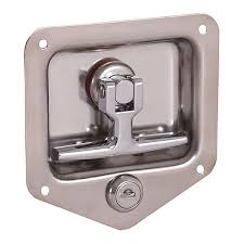 Zinc Plated Steel Flush Mount Single Point T-Handle Latch Assembly with Mounting Holes