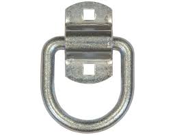 1/2 Inch Forged D-Ring With 2-Hole Mounting Bracket - White Zinc Plated