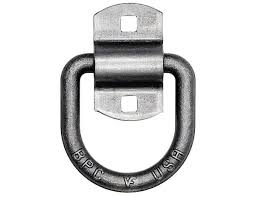 1/2 Inch Forged D-Ring With 2-Hole Mounting Bracket - White Zinc Plated, Packaged