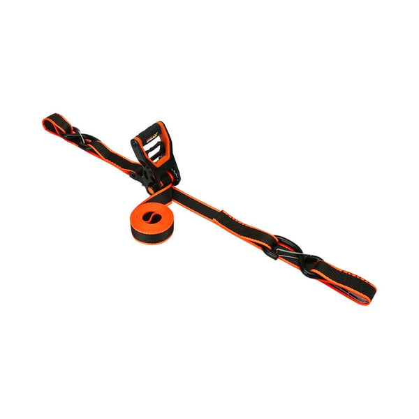 30 Foot Commercial Grade Ratchet Strap with Soft Rubber Grips - Flat Hooks