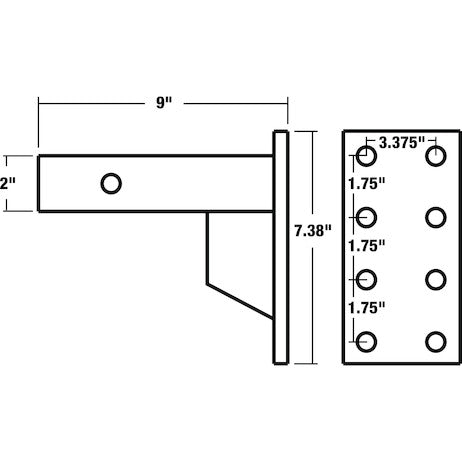 Retail Packaged PM87 Pintle Hitch Mounting Plate