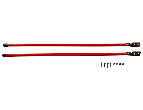 3/4 x 28 Inch Heavy Duty Fluorescent Orange Bolt-On Bumper Marker Sight Rods with Hardware