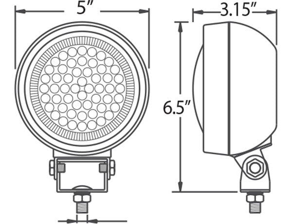 5 Inch Clear LED Sealed Rubber Flood Light 