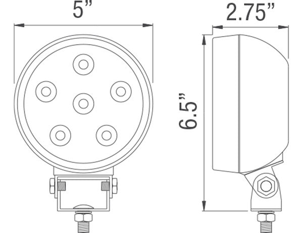 5 Inch Clear LED Sealed Rubber Flood Light 