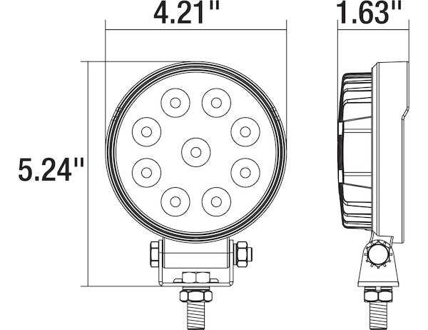 4 Inch Wide Round LED Clear Flood Light