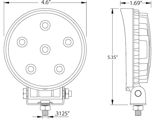 Post-Mounted 4.5 Inch Amber LED Strobe Light