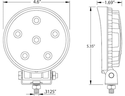 Post-Mounted 4.5 Inch Amber LED Strobe Light