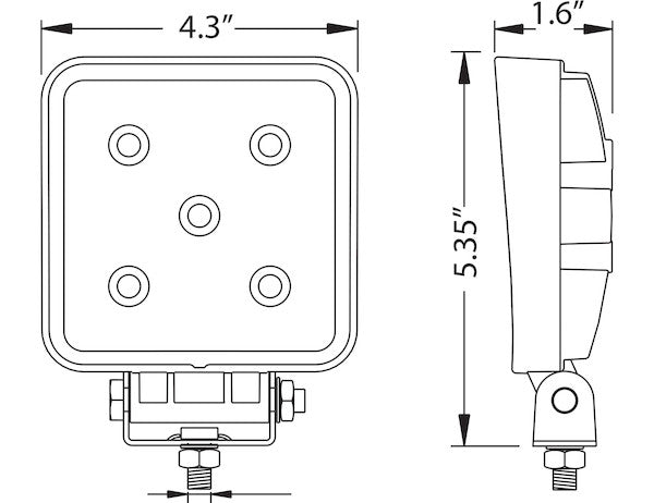 4 Inch Square LED Clear Flood Light