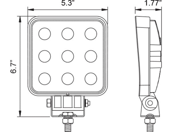 5 Inch Square LED Clear Flood Light