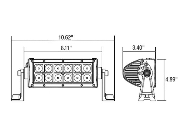 8 Inch 3240 Lumen LED Clear Combination Spot-Flood Light Bar