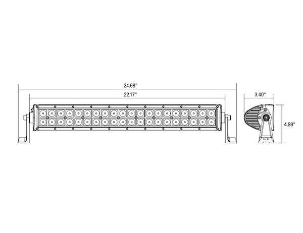 22 Inch 10,800 Lumen LED Clear Combination Spot-Flood Light Bar