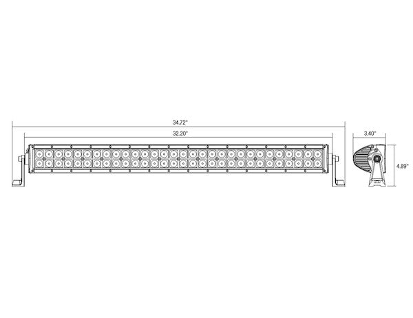 32 Inch 16,200 Lumen LED Clear Combination Spot-Flood Light Bar