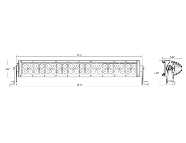 22.5 Inch 10,800 Lumen LED Clear Curved Combination Spot-Flood Light Bar