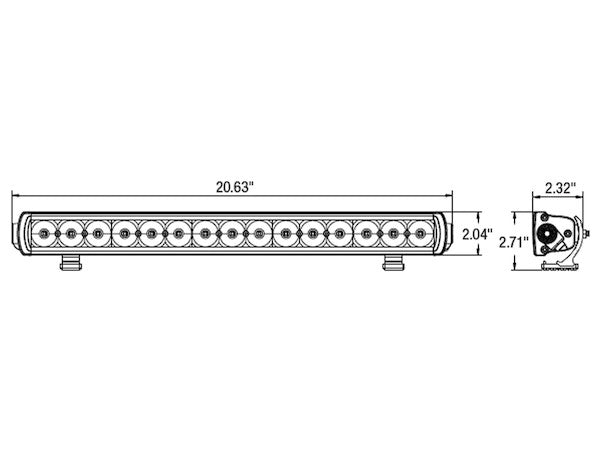 20.5 Inch 4050 Lumen LED Clear Combination Spot-Flood Light Bar