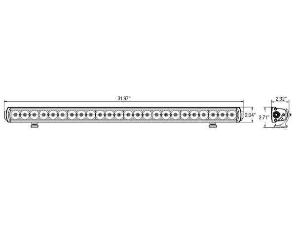 32 Inch 6480 Lumen LED Clear Combination Spot-Flood Light Bar