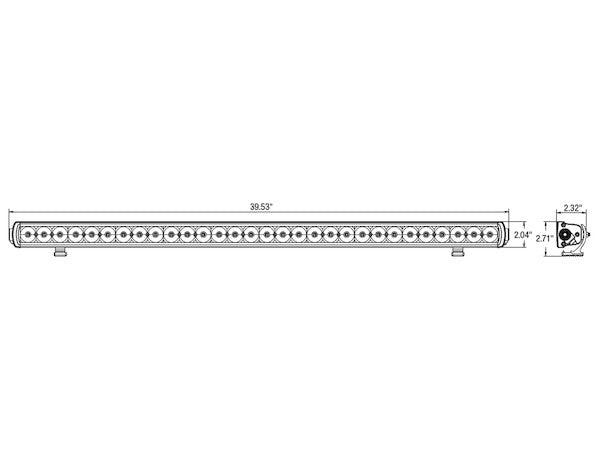 39.5 Inch 8100 Lumen LED Clear Combination Spot-Flood Light Bar