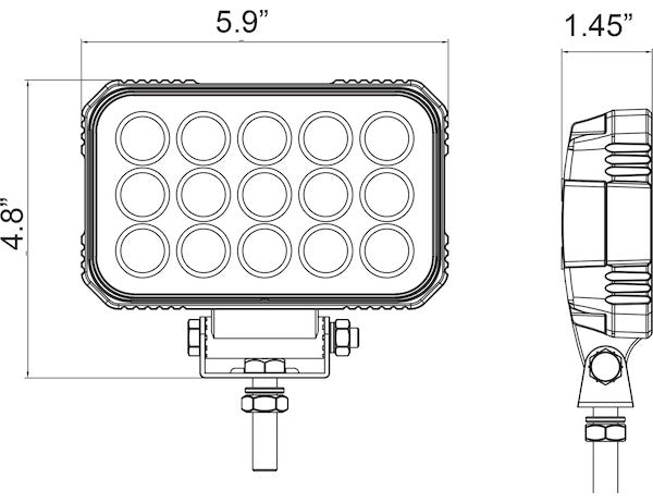 Ultra Bright 6 Inch Wide Rectangular LED Spot Light