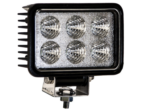 4 Inch by 6 Inch Rectangular LED Clear Spot Light With White Housing