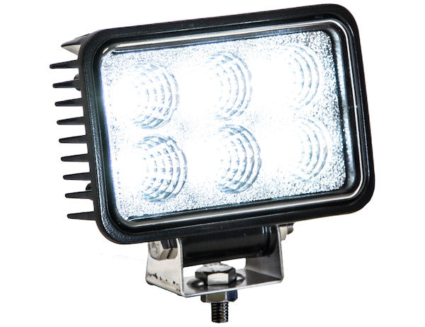 4 Inch by 6 Inch Rectangular LED Clear Spot Light With White Housing